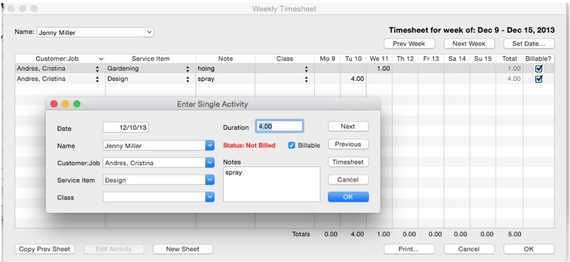 what is new for quickbooks for mac 2016 time sheets